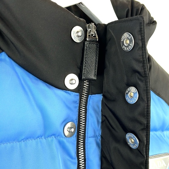 Prada Blue and Yellow Colour-Block Puffer Vest - Picture 6 of 12